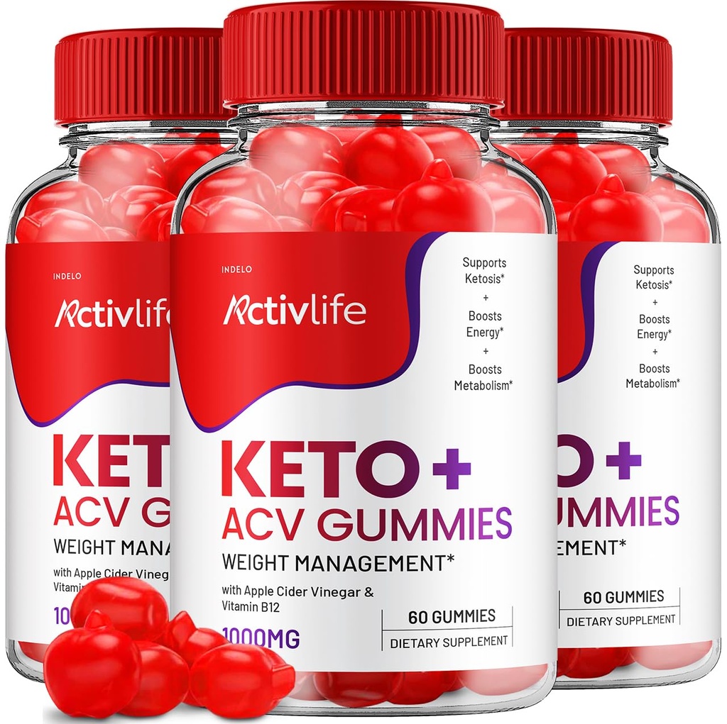 ActivLife Gummies Keto ACV - Vie active Gummies de vinaigre de cidre de pomme Keto, ActivLife Keto + ACV Gestion du poids Gummies ActiveLife Advanced 1000mg Formule (3 Pack - 180 Gummies)