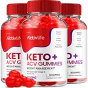 ActivLife Gummies Keto ACV - Vie active Gummies de vinaigre de cidre de pomme Keto, ActivLife Keto + ACV Gestion du poids Gummies ActiveLife Advanced 1000mg Formule (3 Pack - 180 Gummies)