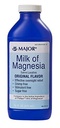 MAJOR Lait de Magnésie Saline Laxative - Arôme original - Relief de nuit efficace - Sans stimulant, sans sucre - 16 Fl Oz