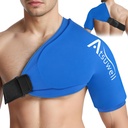 Atsuwell XL Shoulder Ice Pack Wrap, Shoulders Ice Packs Rotator Cuff Cold Therapy, Cold Pack Shoulder Compression Sleeve for Women Men, Shoulders Cold Packs Sleeve for Discomfort, Blue