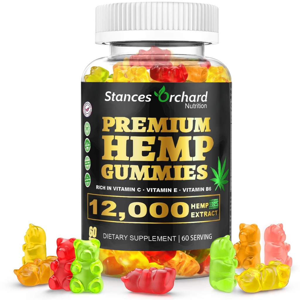 Gommies de chanvre Avanced Extra Strength - Gommy de chanvre de haute puissance pour les adultes Relaxation - naturel, biologique, sans sucre, végétalien, fruits comestibles - 60 comte, 2 mois d'approvisionnement