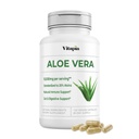Organic Aloe Vera Capsules 20% Supplément Aloïns - Pure Inner Leaf Gel Concentrate - Digestive, Gut Health, Peau, Immune Support - 120 Compte - Non-OGM, Sans gluten, Vegan