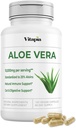 Organic Aloe Vera Capsules 20% Supplément Aloïns - Pure Inner Leaf Gel Concentrate - Digestive, Gut Health, Peau, Immune Support - 120 Compte - Non-OGM, Sans gluten, Vegan