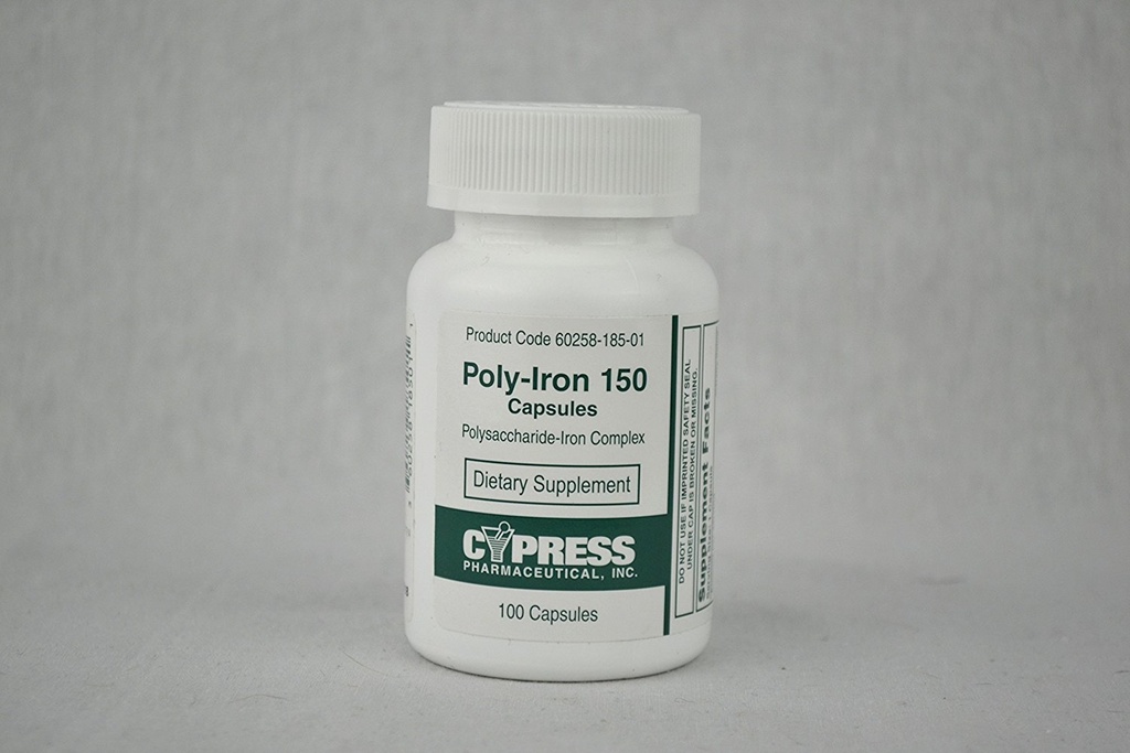 Cyprès Poly-Iron 100 Caps Comparer à Niferex 150Mg - Boîte de 100 - Modèle 185-01 [Santé et Beauté]
