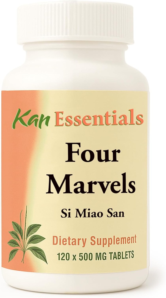 Kan Herbs Company Four Marvels – Mélange traditionnel chinois à base de plantes pour chiens et chats pour soutenir la clarté digestive, l'équilibre fluide et le bien-être général, comprimés de supplément à base de plantes pour animaux de compagnie, 120 comprimés
