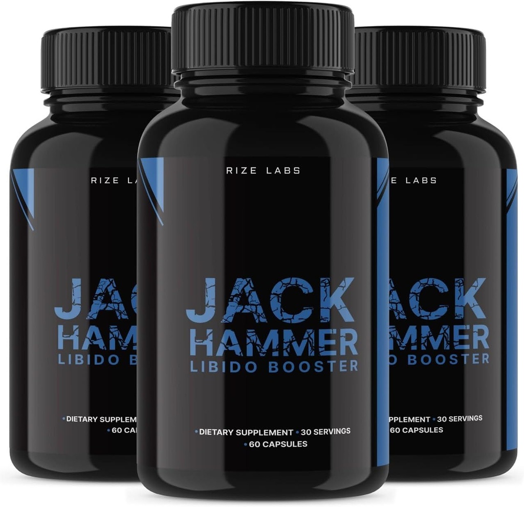 labos de taille - Jack Hammer Libido Booster supplément pour les hommes, puissant tout naturel formule pour améliorer la performance (180 capsules)