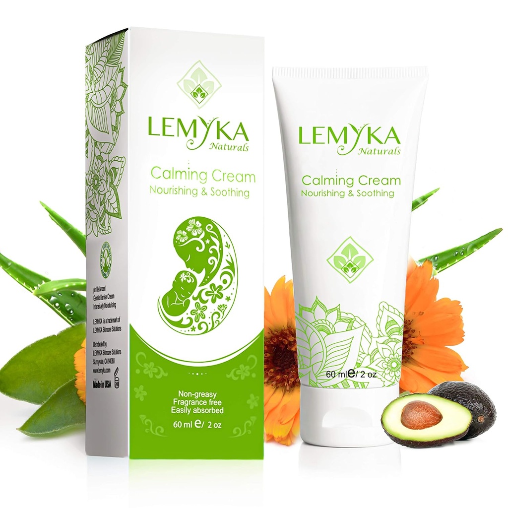 Crème naturelle d'eczéma, Démangeaison pour la dermatite atopique, Apaisante et intensivement hydratante, Baume de peau à craquage sec, Onguent anti démangeaison, 10X Aloe vera organique, céramides, LEMYKA, 2OZ