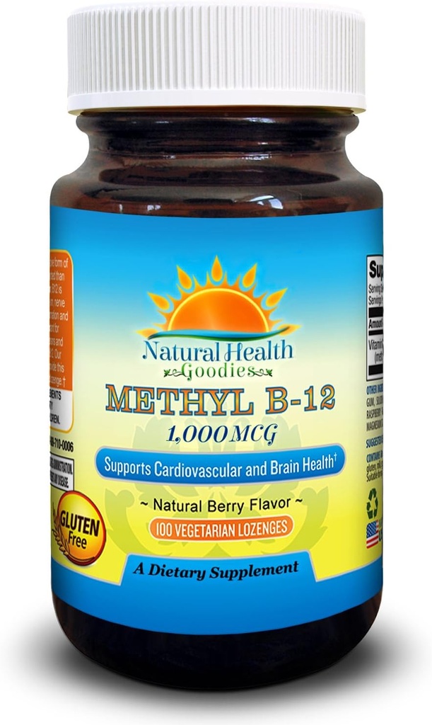 Vitamine B12 méthylcobalamine 1000 mcg Lozanges à croquer sublingual végétaliens