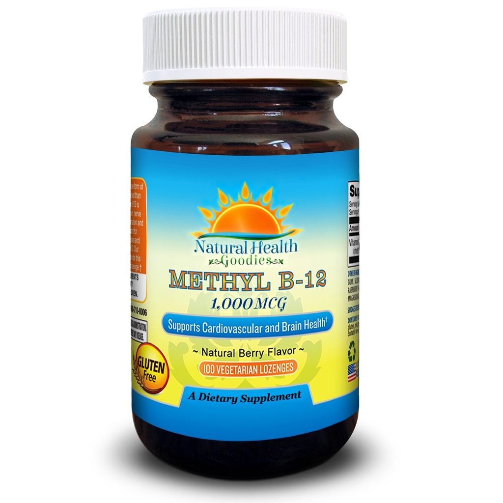 Vitamine B12 méthylcobalamine 1000 mcg Lozanges à croquer sublingual végétaliens