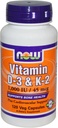 Vitamine D-3 et K-2 120 VegiCaps (paquet de 2)