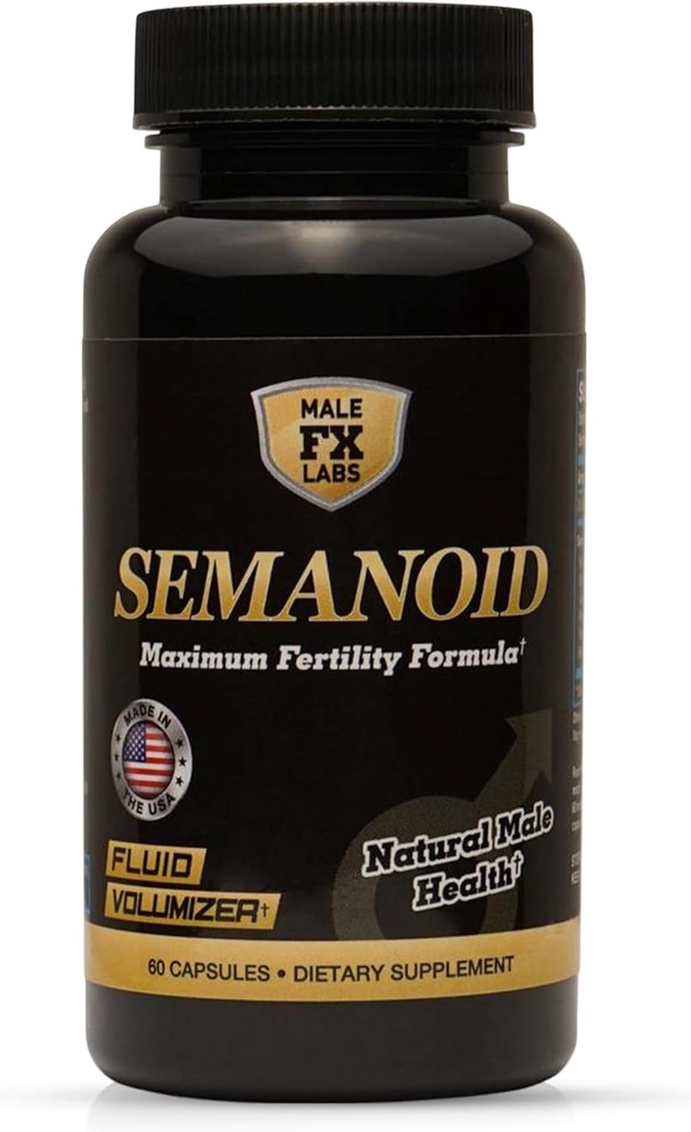 SEMANOID (60 capsules) Formule de fertilité maximale et Volumisateur de sperme - ingrédients de fertilité avancés et mélange de vitamines prénatales mâles, 1 mois d'approvisionnement