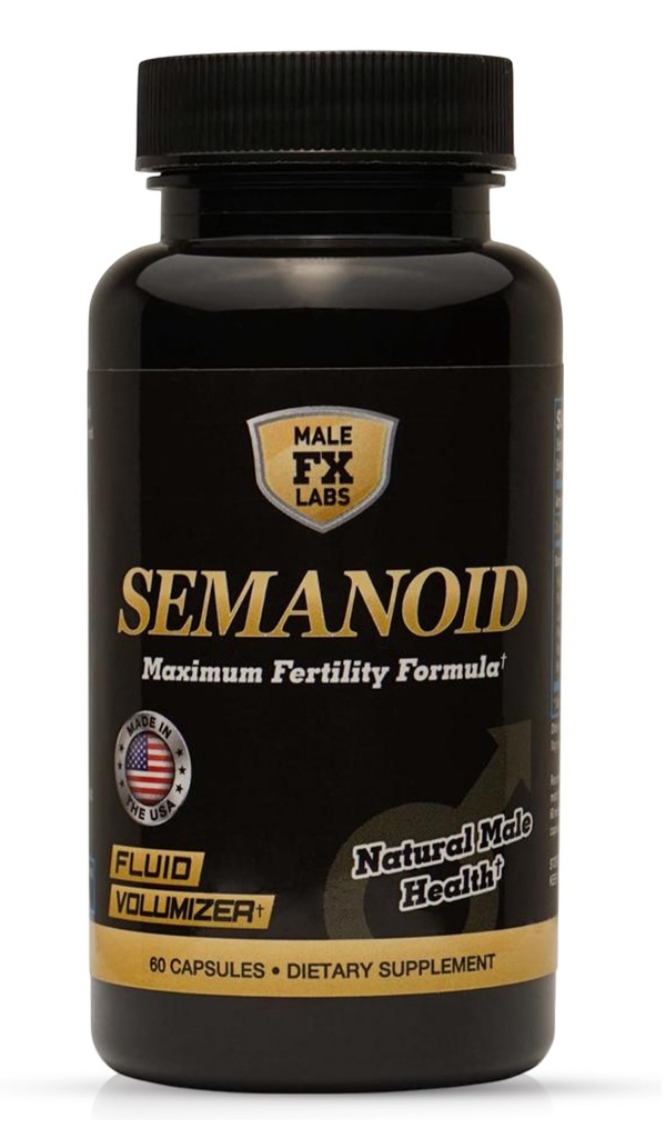 SEMANOID (60 capsules) Formule de fertilité maximale et Volumisateur de sperme - ingrédients de fertilité avancés et mélange de vitamines prénatales mâles, 1 mois d'approvisionnement