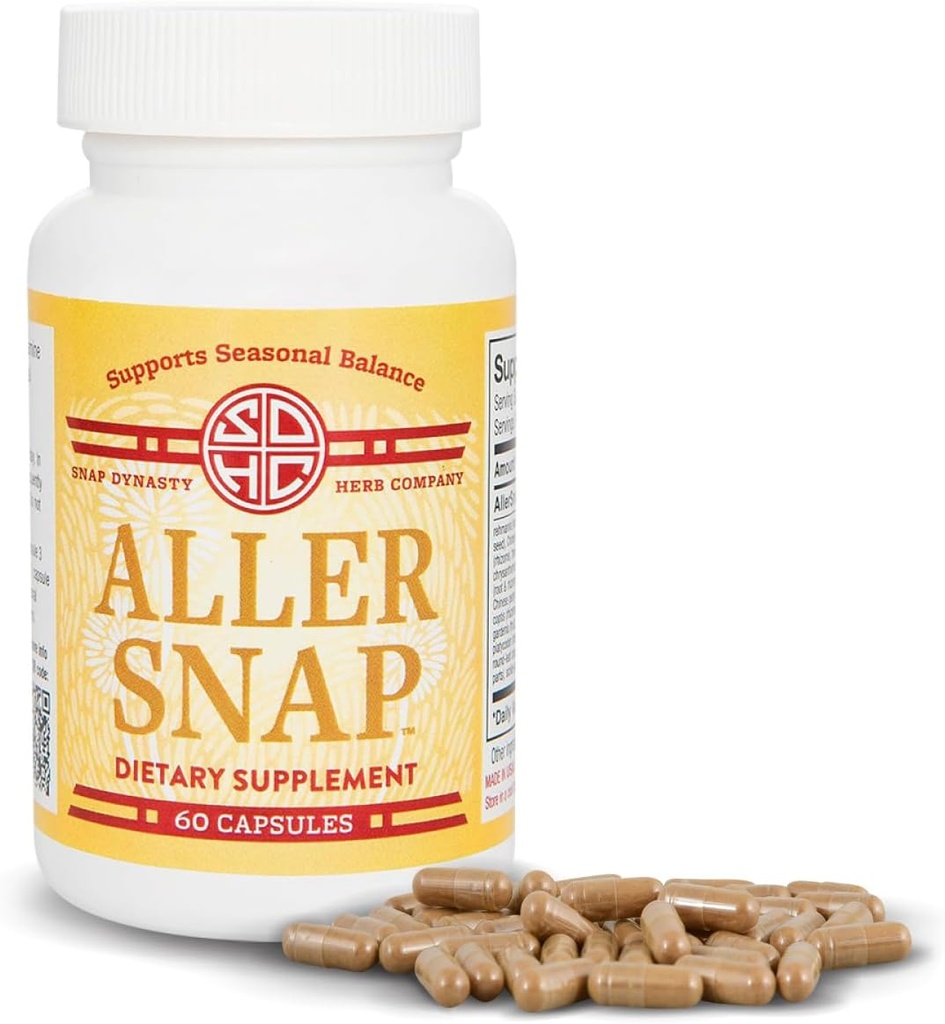 Snap Dynasty Aller Snap - 60ct Capsules, Paquet de 1 - Soutien saisonnier à base de plantes pour une réponse à l'histamine saine, Supplément de soutien à l'histamine, Pas de contre-indications