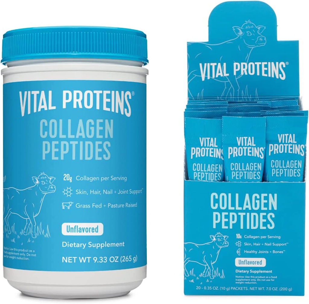 Vital Proteins Collagen Peptides Powder Unflavored 9.33 OZ+ 20 Count Stick Pack