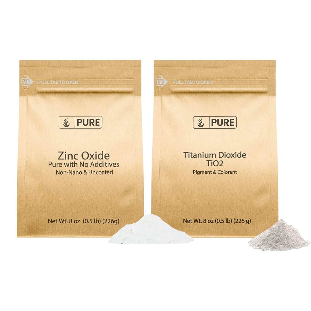 Ingrédients originaux purs Ensemble d'écran solaire, (8 oz) Oxyde de zinc, Dioxyde de titane, Skin Safe, Protection solaire