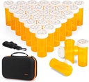 32 PCS Bouteilles de pilules vides avec étui pour les médicaments d'ordonnance, Bouteille de prescription en plastique 8DR avec bouchons de preuve pour enfants, poussez et tournez, flacon d'ordonnance, contenant de médicaments