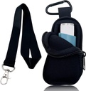 Cartable de voyage Neoprène pour Inhalateur Asthme, Mini Sac Handy pour Inhalateur pour tous les âges, Inhalateur non inclus (Noir)