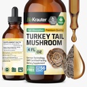 BIO KRAUTER Turquie Tail Mushroom Supplément - Turquie Tail Extract pour le soutien immunitaire - Vegan, alcool et sucre gouttes sans 4 Fl.Oz.