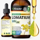 BIO KRAUTER Teinture de racine de lomatium - Supplément de soutien respiratoire végétalien - Lomatium Dissectum Extrait liquide - Sans alcool et sans sucre - 2 Fl.Oz.