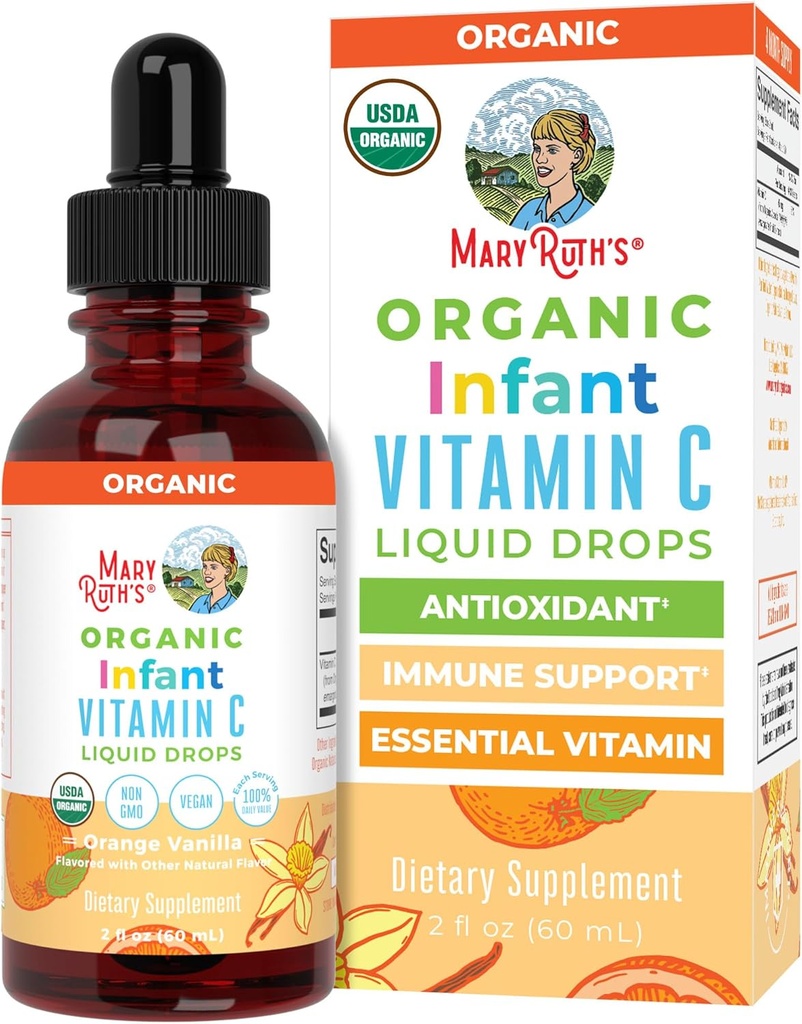 MaryRuth Organics Supplément Vitamine C pour nourrissons et bébés USDA Organic Vitamine C Liquid Drops for infants.
