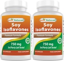 Meilleures Isoflavones de soja naturel 750 mg 120 Capsules (120 Nombre (paquet de 2))