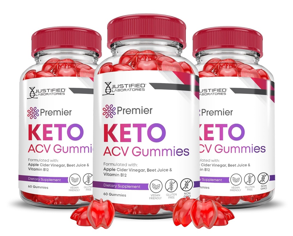 (3 Pack) Premier Keto ACV Gummies Premier Keto Gummies Advanced 1000MG Apple Cider Vinegar Formulated with Pomegranate Beet Juice Powder B12 Vegan Non GMO 180 Gummys