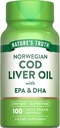 Nature's Truth Norwegian Cod Foie Huile de 100 softgels avec EPA & DHA.