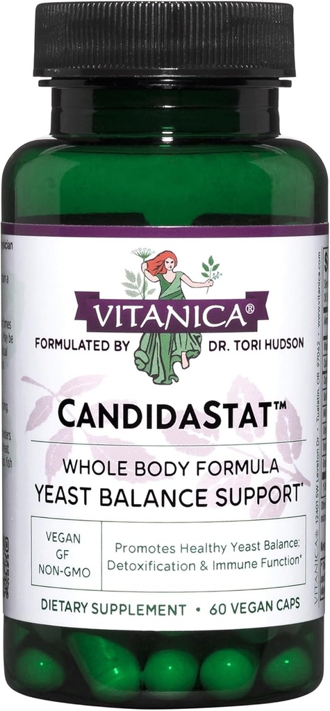Vitanica Candidastat, Soutien équilibré, Vegan, 60 capsules