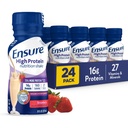 S'assurer que la nutrition des fraises à haute teneur en protéines agite, prête à boire, 16g de protéines et 27 vitamines et minéraux, 8 fl oz, 24 Pack