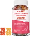 Gommies de calcium pour femmes 1200 mg, Formule unique avec folate, B6, B12, D3, Magnésium, Zinc, Supplément à croquer de citrate de calcium pour os, santé de la peau, 60 Compte