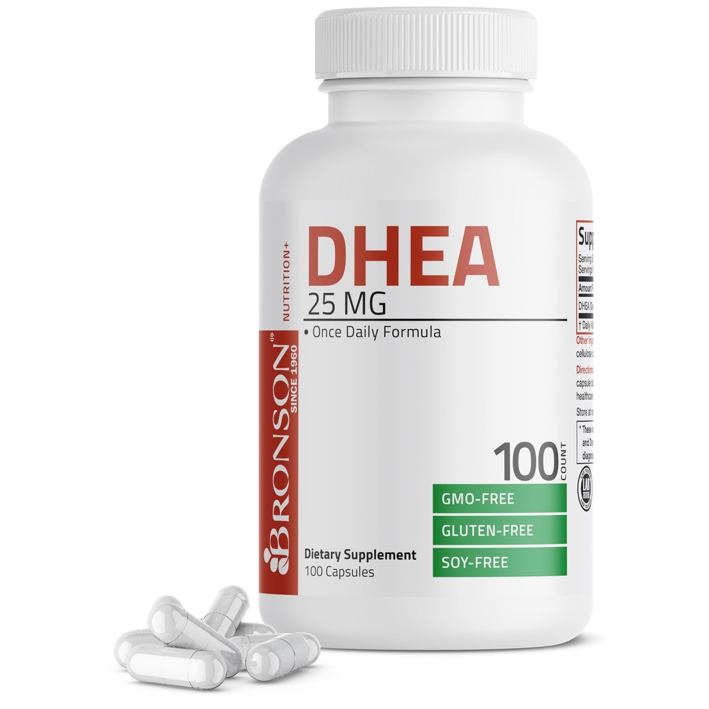 Bronson DHEA 25 mg une fois par jour, 100 gélules