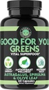 Suppléments en colère Bon pour vous Verts, Vital Green Super Food Blend pour la formule de booster de soutien immunitaire, infusé avec Spiruline, Astragalus racine, et extrait de racine de feuille d'olive (1-Bottle)