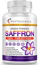 Saffron Suppléments-100% pur Safran Extrait Capsules-Boost Énergie et humeur, Soutien Eye & Heart Health, Focus, Vision - pur Safran Extrait 88,5 mg - Fabriqué aux États-Unis pour les femmes et les hommes 60 Capsules Vegan