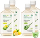 AloeCure Bio Aloe Vera Juice - 4 flacons d'échantillons - Citron & Saveur Naturelle, 4x500ml