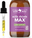 Thistle de lait d'acre sauvage pour chiens - Max Strength Liver Support, Cleanse & Detox - Saveur de bacon naturel - Ajouter simplement à l'alimentation - Pup picky approuvé, 2 oz (60mL)