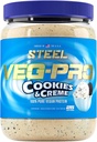 Steel Supplements Veg-PRO | Vegan Protein Powder, Cookies and Creme | 25 Servings (1.65lbs) | Protein Powder with BCAA Amino Acid | Non GMO | Non Dairy | Low Carb Formula