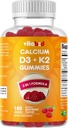 Vitamin D3 + K2 Gummies – Bone & Heart Health Support – 180 Pectin-Based Vegan Gummies
