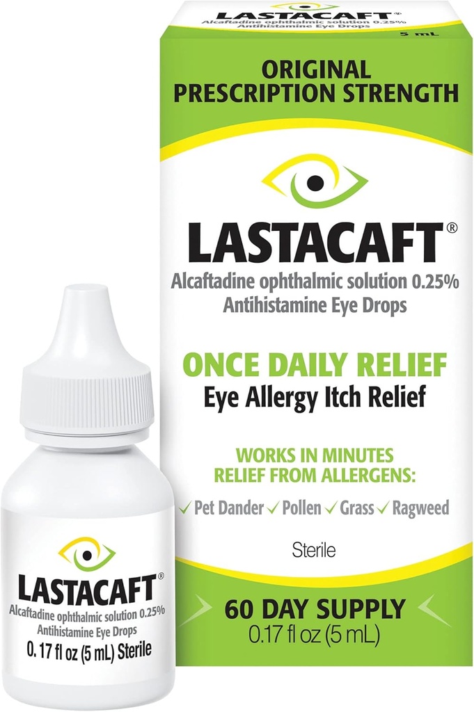 Lastacaft une fois par jour allergie démangeaisons gouttes, (1 comte) 60 jours d'approvisionnement, Amazon exclusive