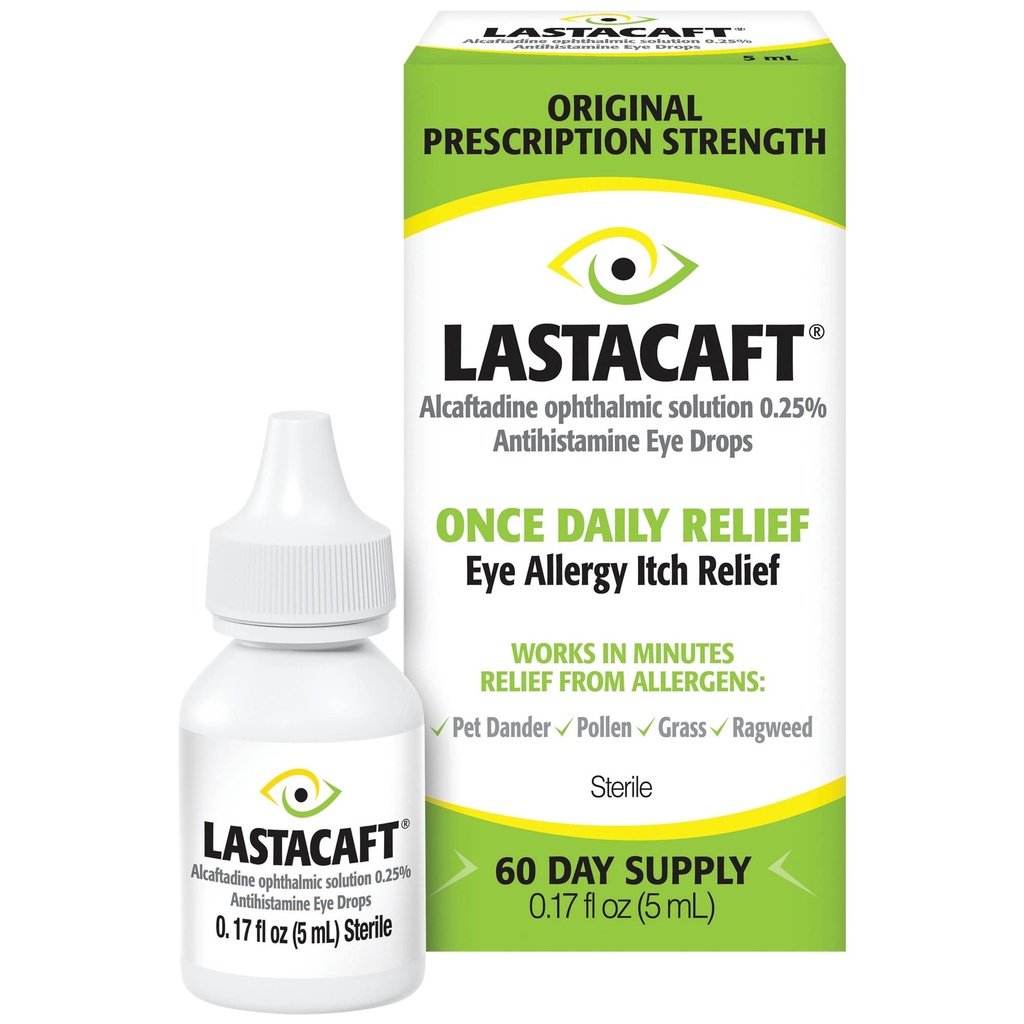 Lastacaft une fois par jour allergie démangeaisons gouttes, (1 comte) 60 jours d'approvisionnement, exclusif