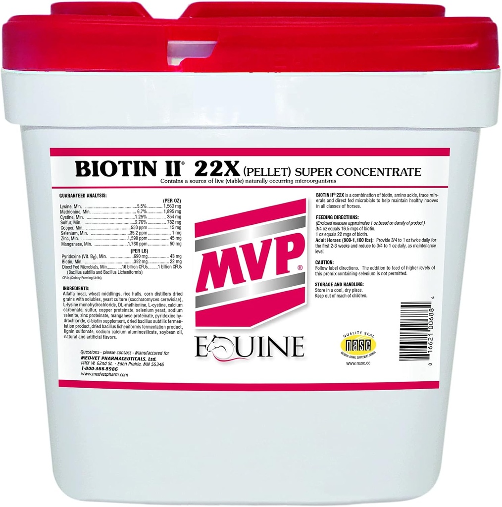 Biotin II 22X (35lb) Supplément de toit pour chevaux
