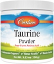 Carlson - Poudre de taurine, acide amino de forme libre, soutien, santé nerveuse et fonction musculaire, 100 grammes