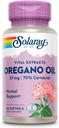 SOLARAY Oregano Oil 57 mg - Huile d'Oregano Softgels - Suppléments à base de plantes pour le soutien général de la santé et du bien-être w/ 70% Carvacrol - Extra Virgin Olive Oil Base, garantie de 60 jours, 60 portions, 60 Softgels