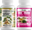 Solutions optimales de bien-être: soutien à la ménopause à base de plantes et Ginseng + Ginkgo Biloba Energy & Brain Focus Booster pour les hommes et les femmes