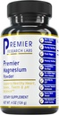Premier laboratoire de recherche Poudre de magnésium - supplément de lactate de magnésium, poudre de magnésium pour le sommeil et la santé, 400 mg par portion, pour les hommes et les femmes - 4 oz