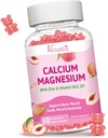 Gommies de zinc de magnésium de calcium avec vitamine D3 B12, Suppléments de calcium pour les femmes hommes, Saveur de pêche 60 Cts
