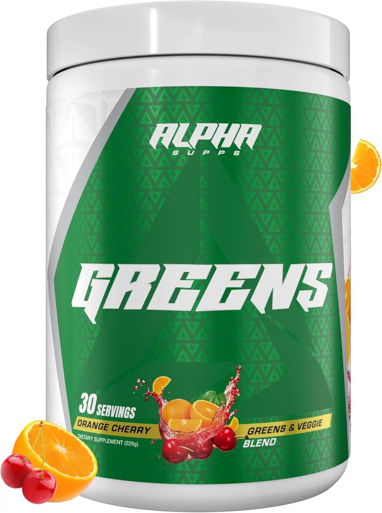 Alpha Supps - Alpha Greens Supplement - 30 portions (Cerise d'orange)