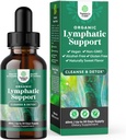 Gouttes de drainage lymphatique biologique certifiées - Nettoyant lymphatique à base de plantes et supplément de soutien immunitaire avec extrait d'échinacée et de trèfle rouge - végétalien non OGM sans alcool et sans sucre - 30 portions