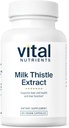 Vital Nutrients Extrait de chardon de lait 250mg de supplément de chardon de lait végétalien pour la fonction hépatique et la désintoxication Support antioxydant pour la production de glutathion