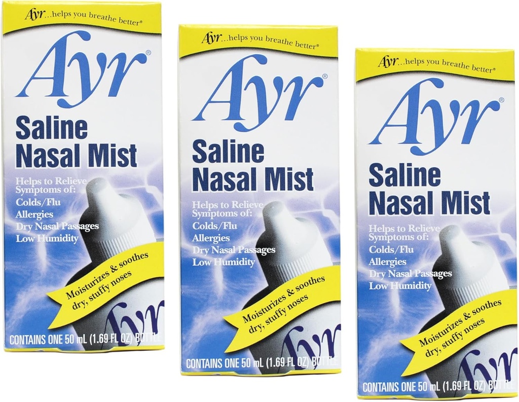 Ayr Saline Nasal Mist 50 mL (paquet de 3)