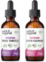 Lait sauvage et biologique Teinture de chardon 2 fl oz & Liver Nettoyer Teinture 2 fl oz